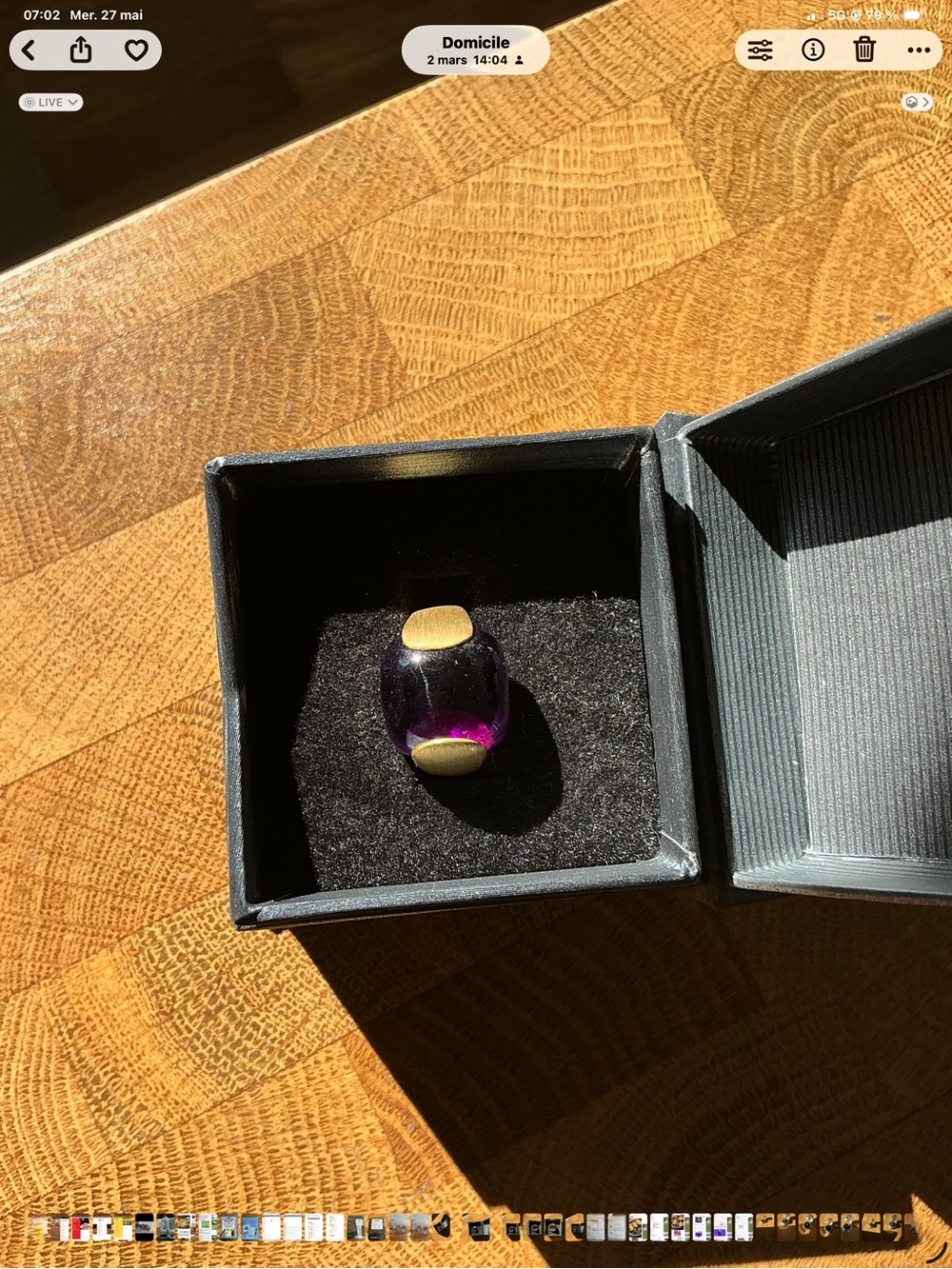 Absolutely stunning 22 karat gold ring with a big beautiful amethyst,size 7!